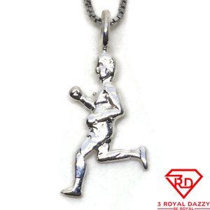 Running Man Charm 3D Pendant 925 Sterling Silver